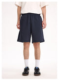 Navy lounge shorts, front view