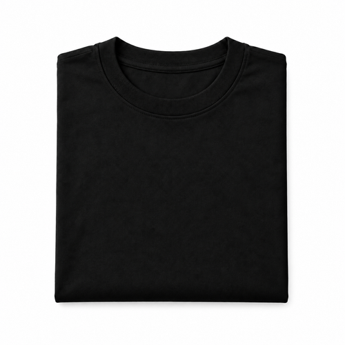Folded black men's cooling T-shirt