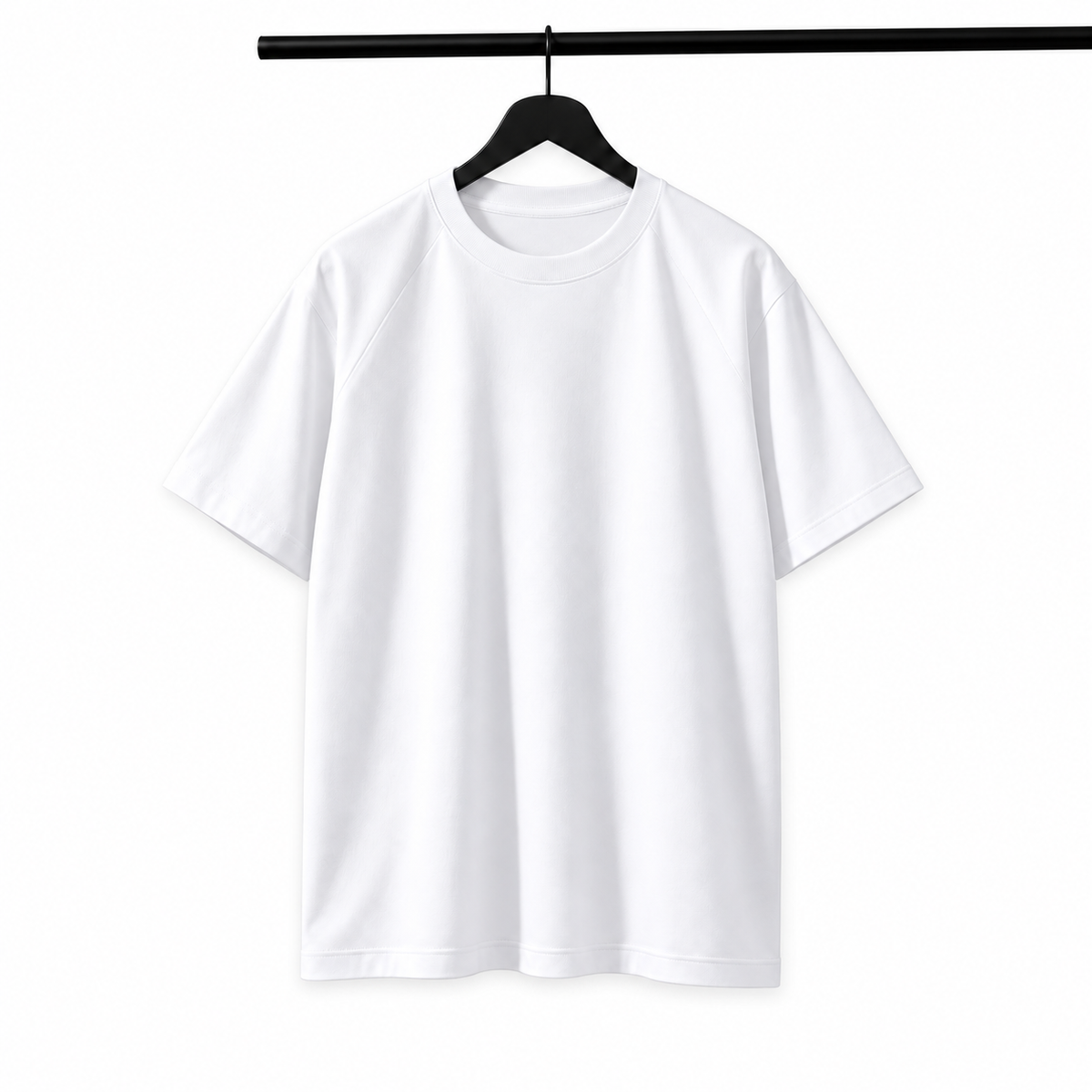 White men's cooling T-shirt on hanger